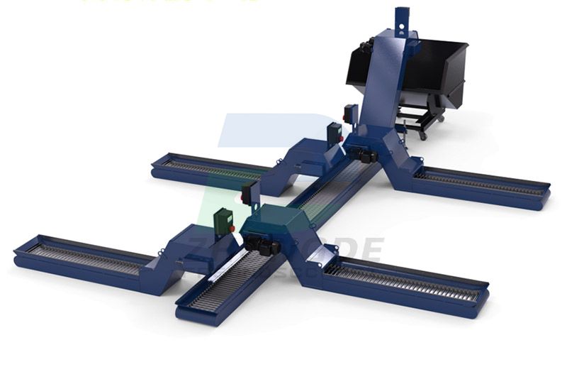 Stainless steel hinged belt chip conveyor