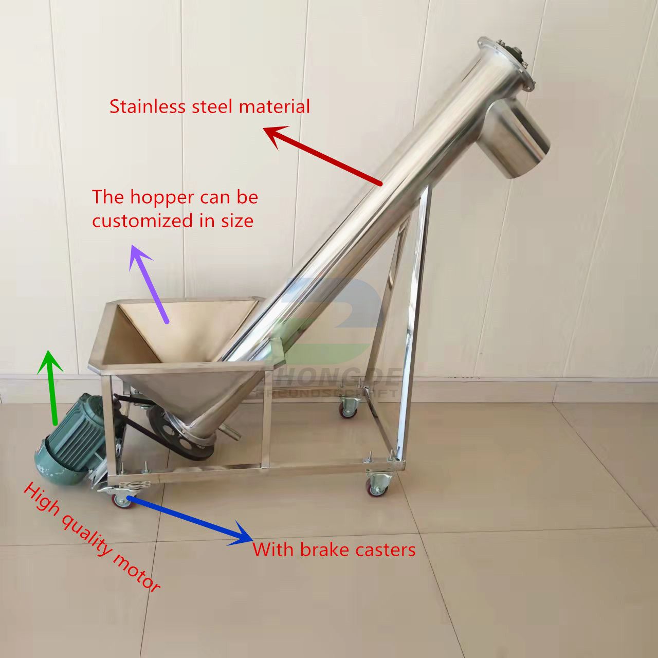 Custom Screw Conveyor / Flexible Auger Feeder for Bulk Material Transport