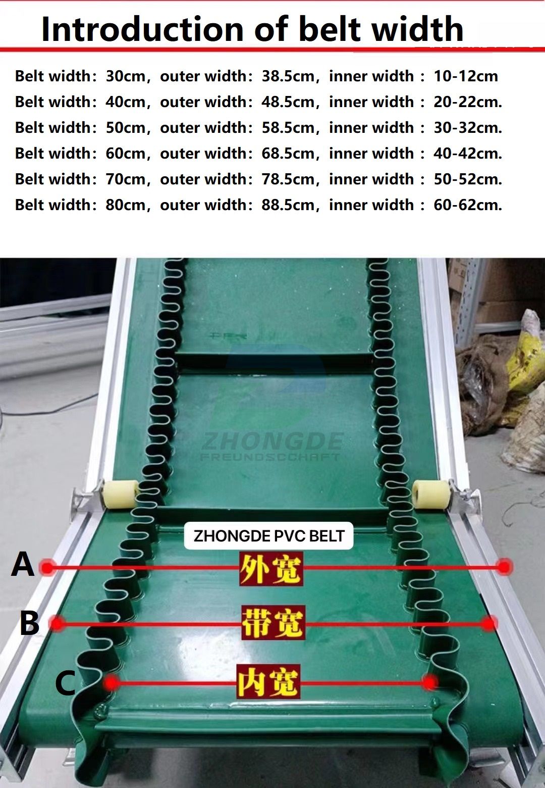 Adjustable Inclined Belt Conveyor for Assembly Line & Warehouse