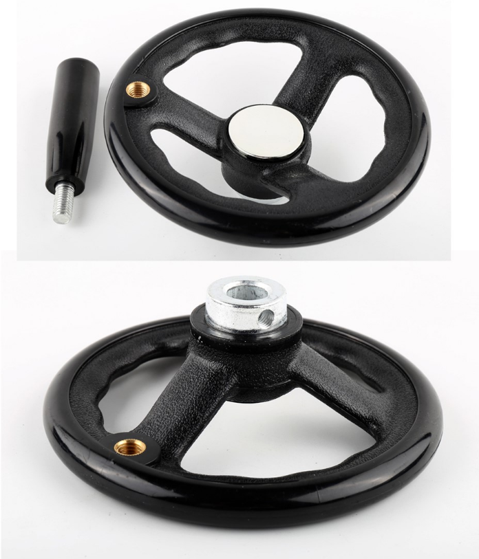 Black Bakelite Hand Wheel with Handle for Lathe Milling Machine
