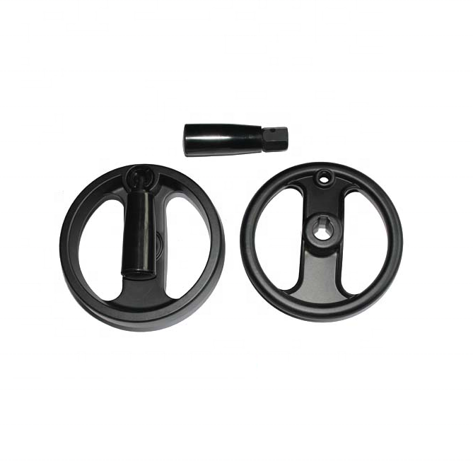 Industrial Black Bakelite Handwheel with Revolving Handle for CNC Machine Tools