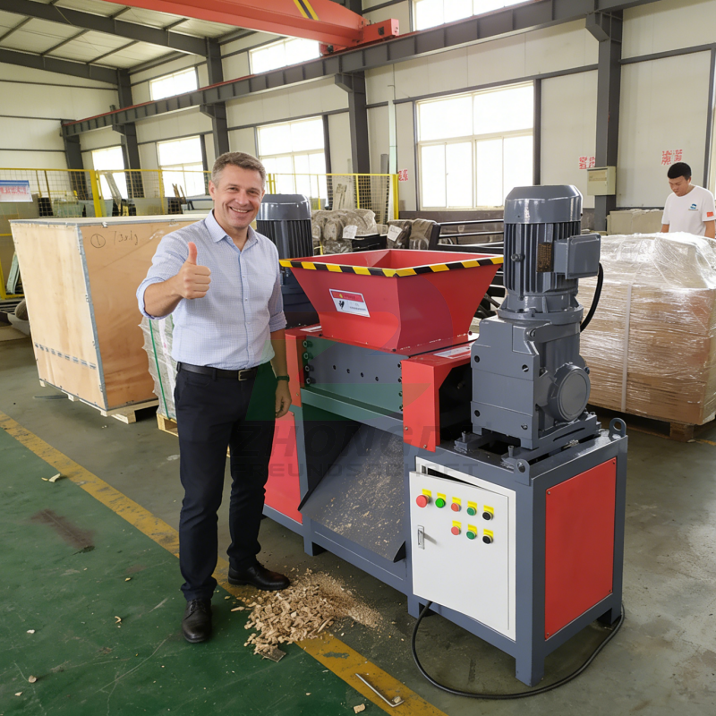 High Efficiency Double Shaft Shredder for Plastic Metal Wood Waste Recycling