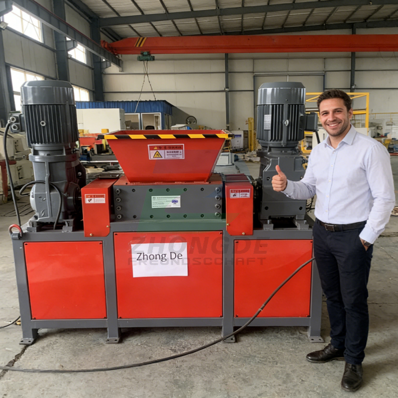 Industrial Single Shaft Shredder for Plastic Film Pipe Bottle Crushing