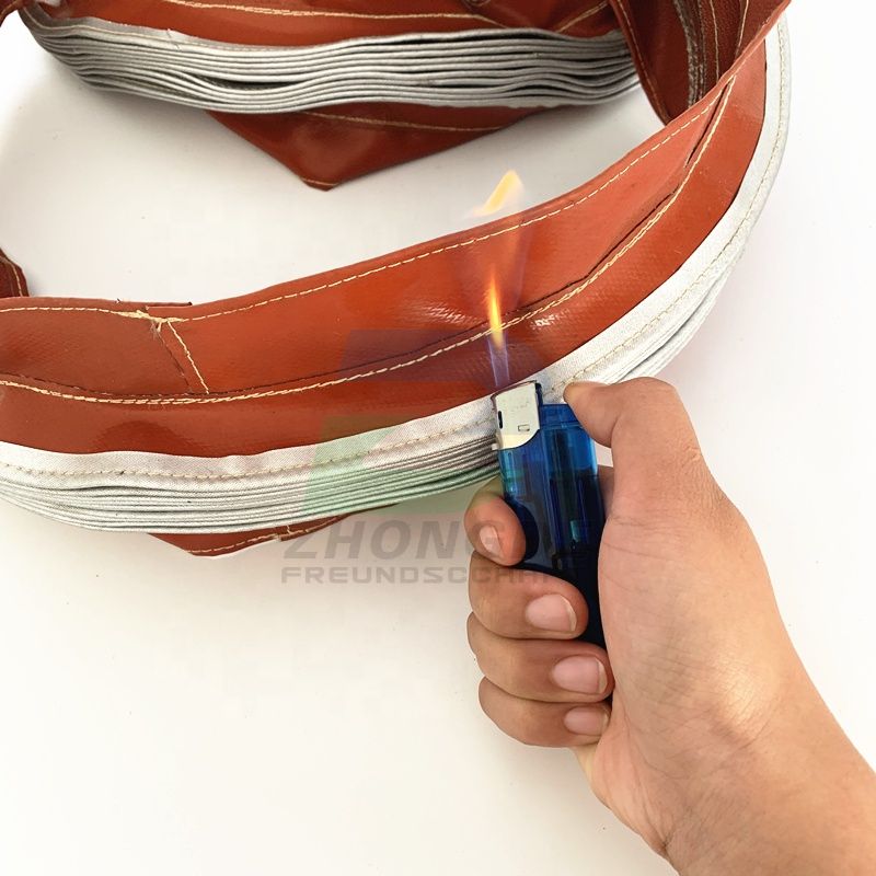 High Temp Fireproof Cloth Guideway Cover, Flame Retardant Telescopic Screw Bellows