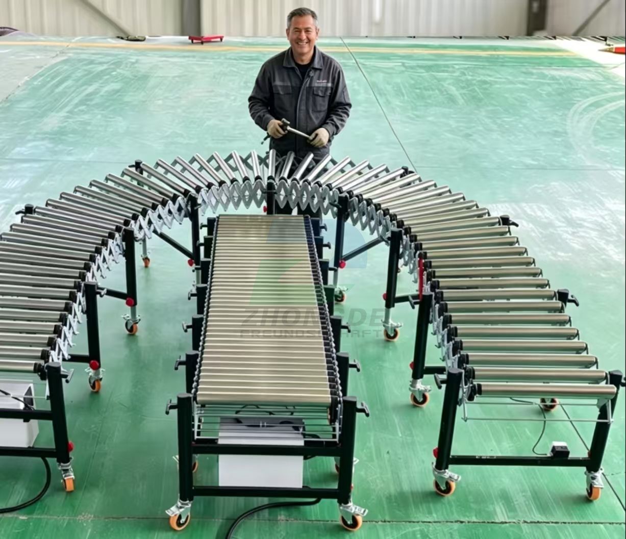 Flexible Powered Roller Conveyor Stainless Steel Roller Conveyor