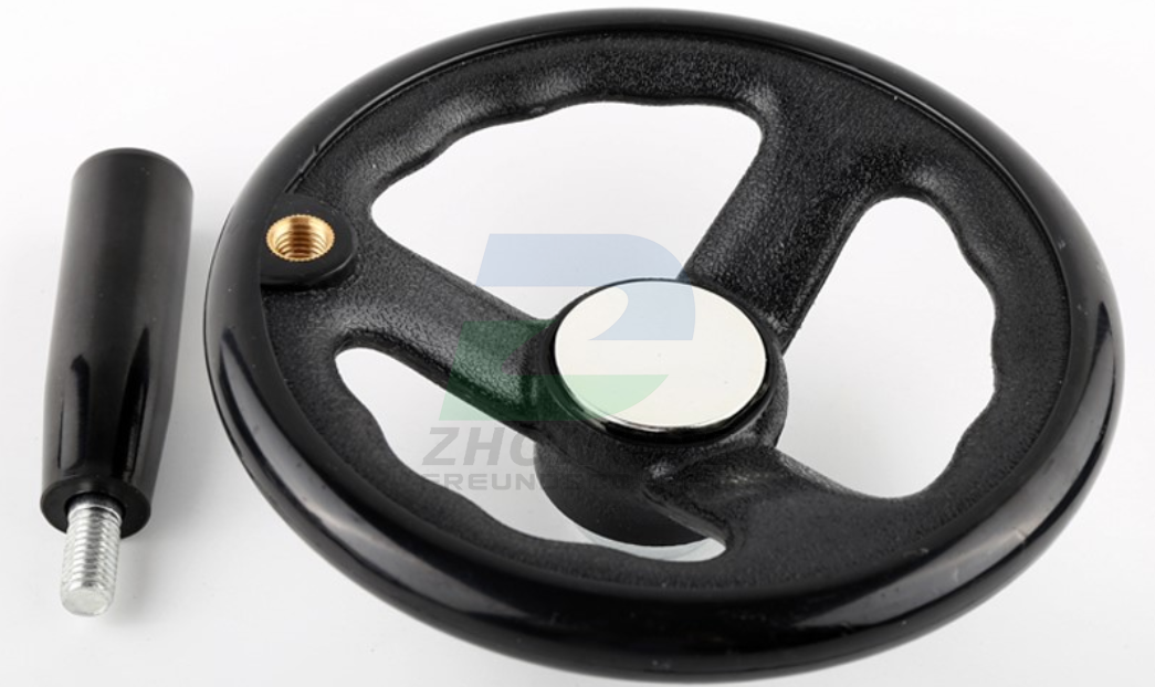 Anti-slip Black Cast Iron Handwheel Mechanical Control Wheel