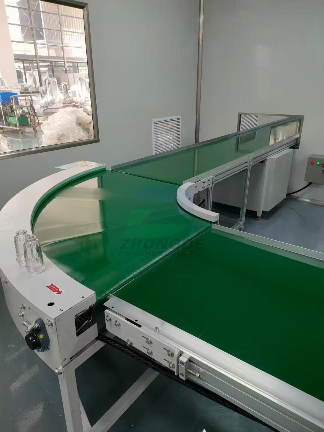  Industrial Flat PVC Belt Conveyor, Adjustable Speed Transport Conveyor System