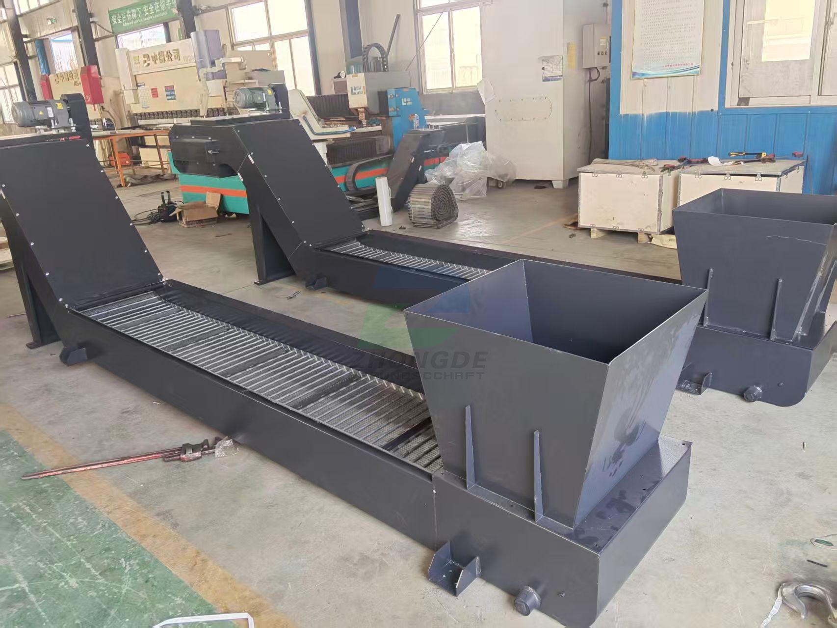 Combined Chip Conveyor, Hinged Belt 