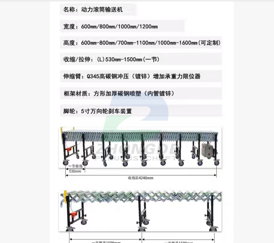Heavy Duty Industrial Gravity Roller Conveyor
