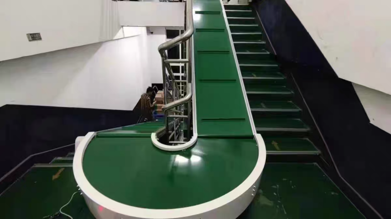 Turning PVC Belt Conveyor For Stair Material Transport