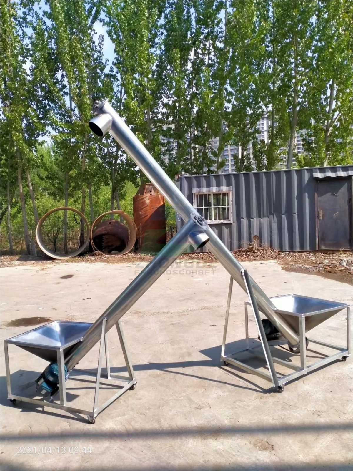 Spiral Flexible Hopper Screw Conveyor for  Food Production Line